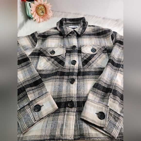 BB Dakota Steve Madden Plaid Boxy Shacket Button Front Jacket Women’s XL NWT - Picture 2 of 11